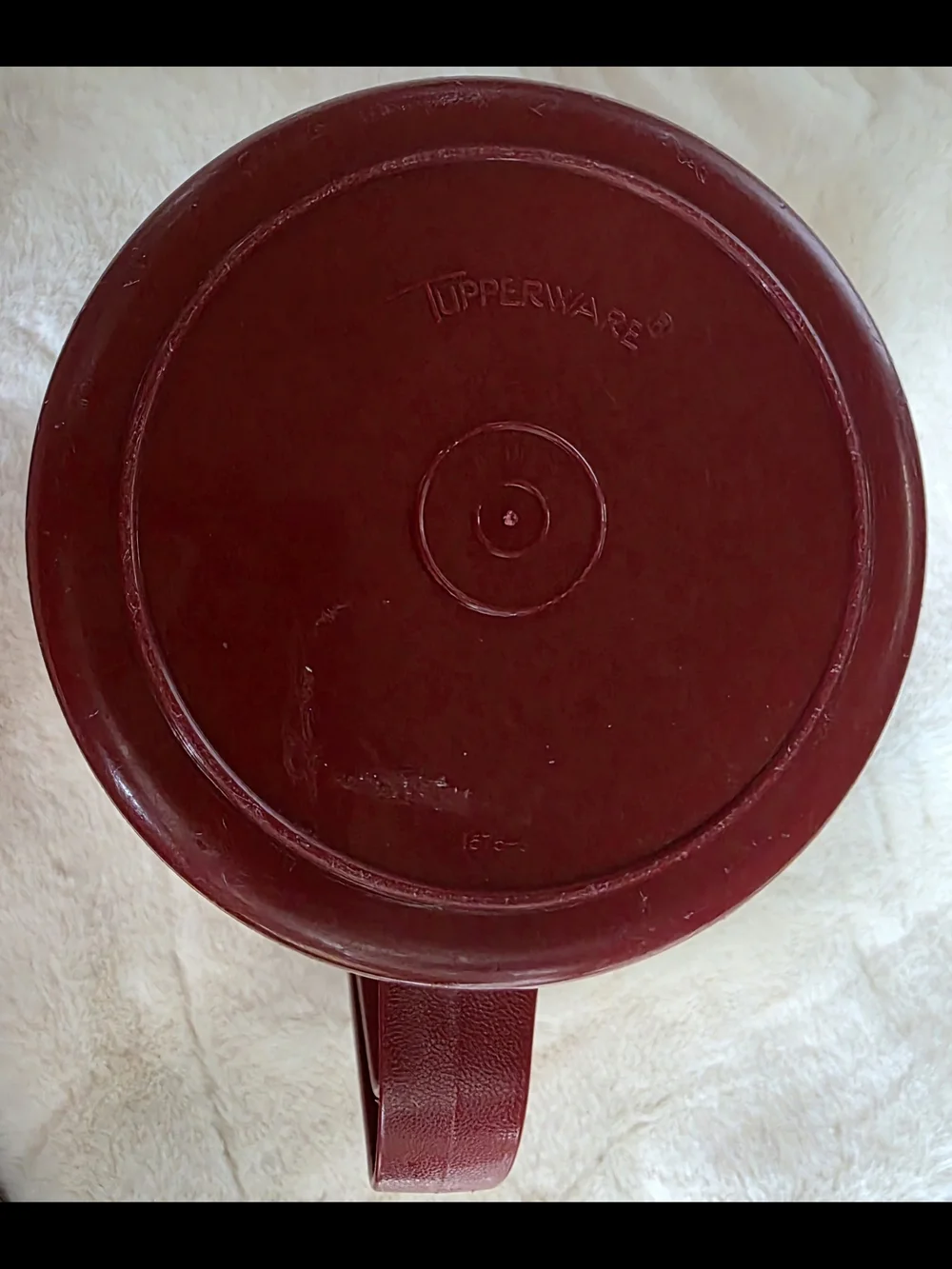 Vintage Tupperware Red Plastic Pitcher with Cream Lid - Home Kitchen